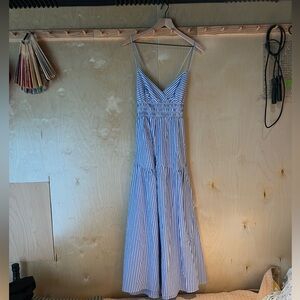 Madewell Blue Sleeveless Spaghetti Strap Sundress